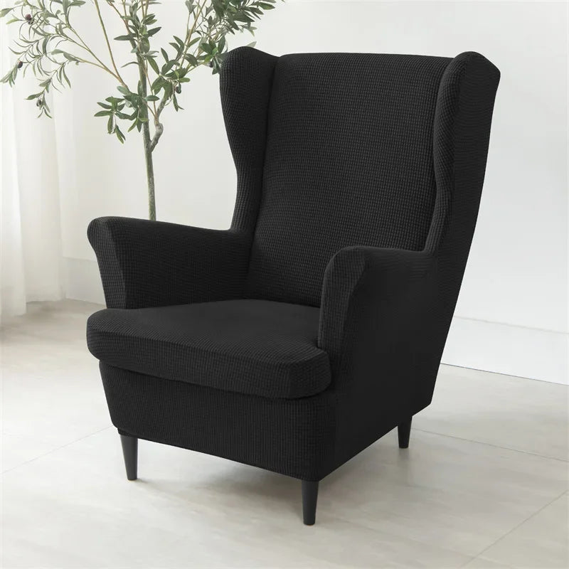 Capa de Poltrona Wingback Chair Jacquard 2 peças