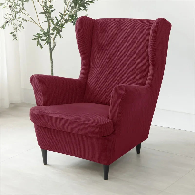 Capa de Poltrona Wingback Chair Jacquard 2 peças