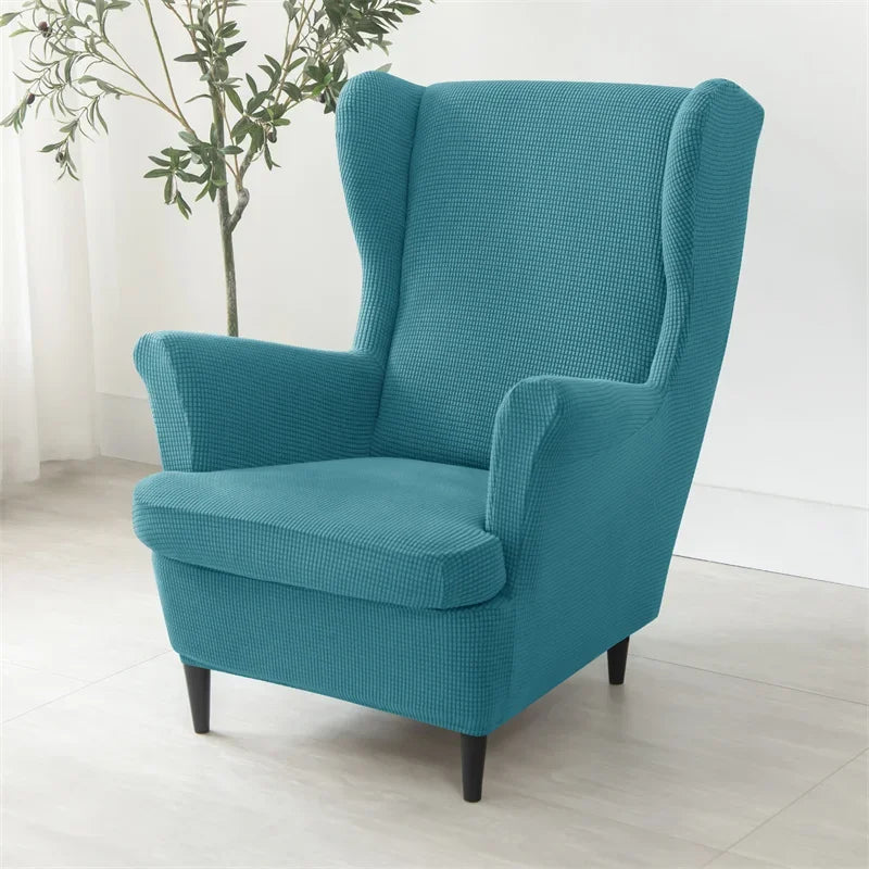 Capa de Poltrona Wingback Chair Jacquard 2 peças