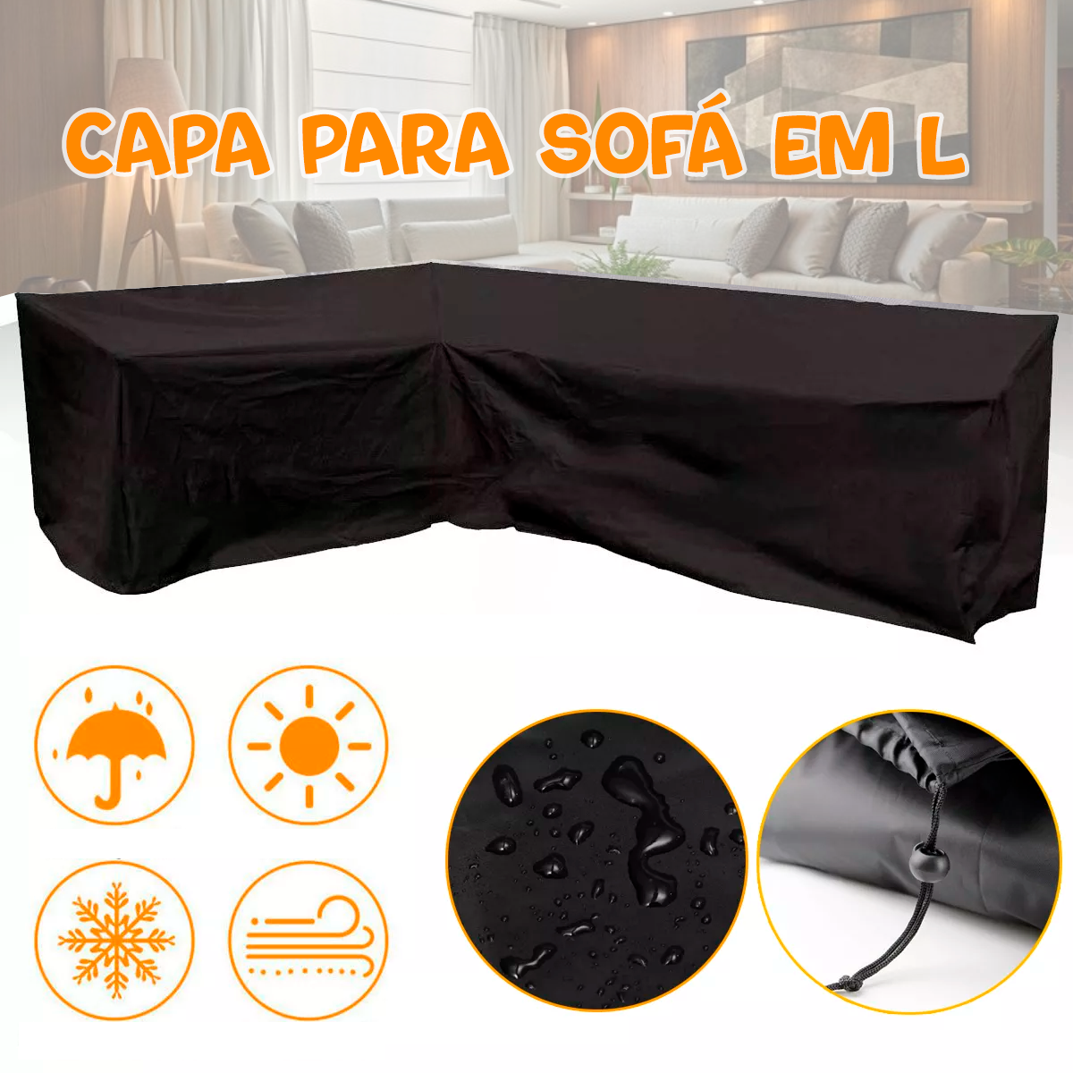 Capa Impermeável para Sofá em L