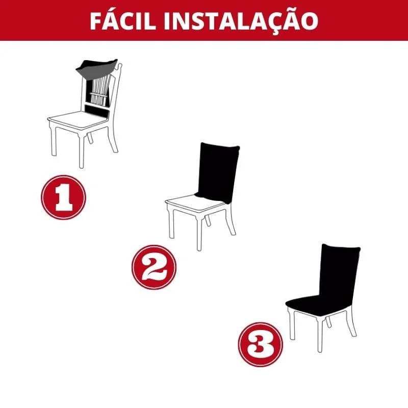 Capa Para Cadeira de Jantar Elastica Elegance Cinza Claro