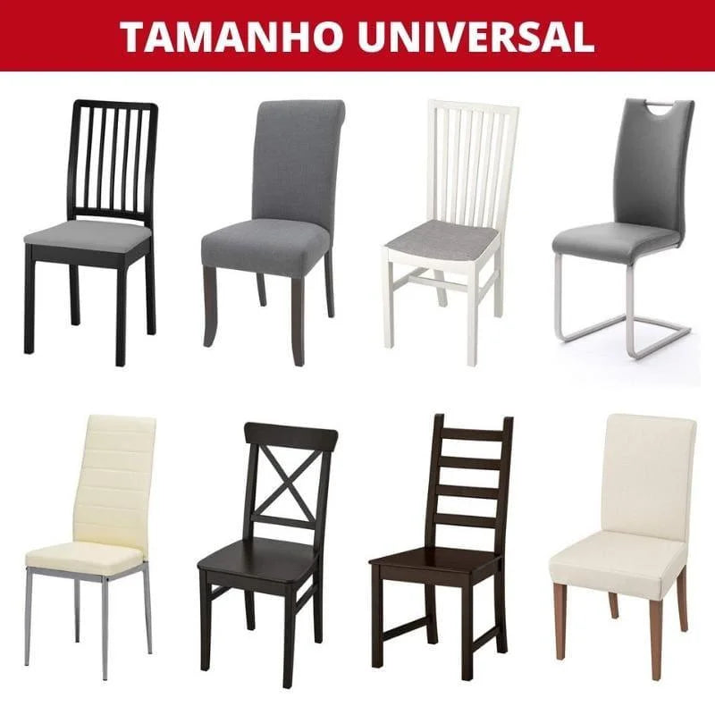 Capa Para Cadeira de Jantar Tecido Stretch Areia - feito