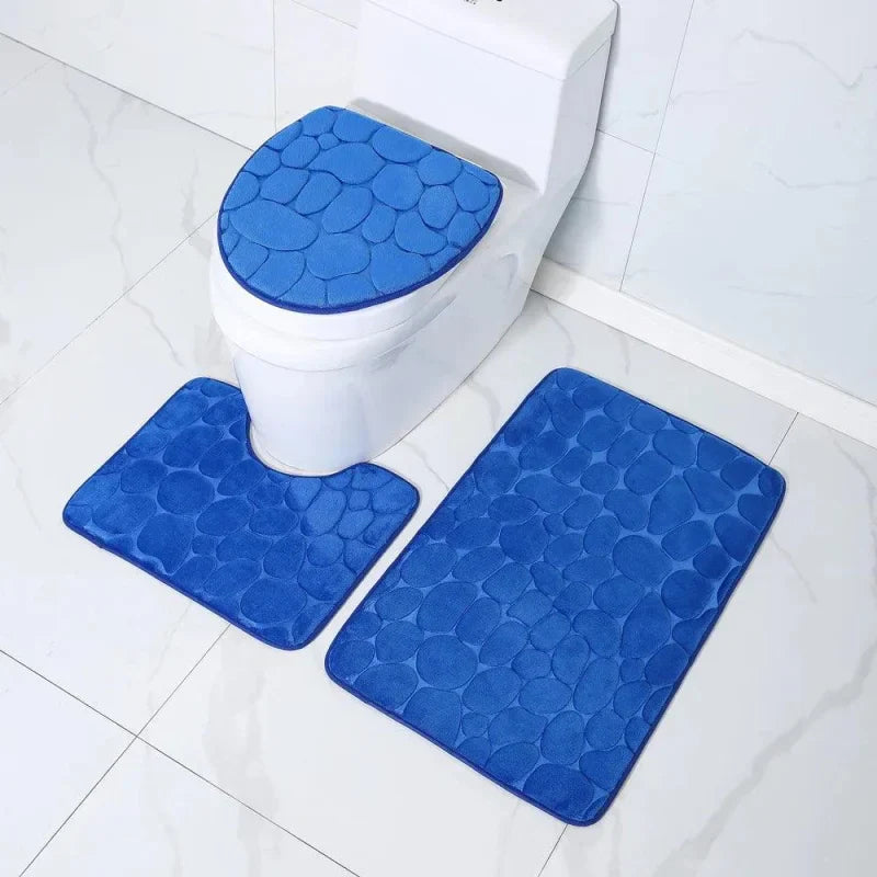 Kit de Tapetes 3 Peças Antiderrapantes e Absorventes