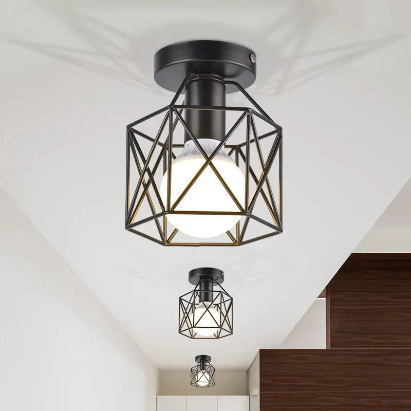Luminária de Teto Moderna com Design Industrial e Acabamento Contemporâneo