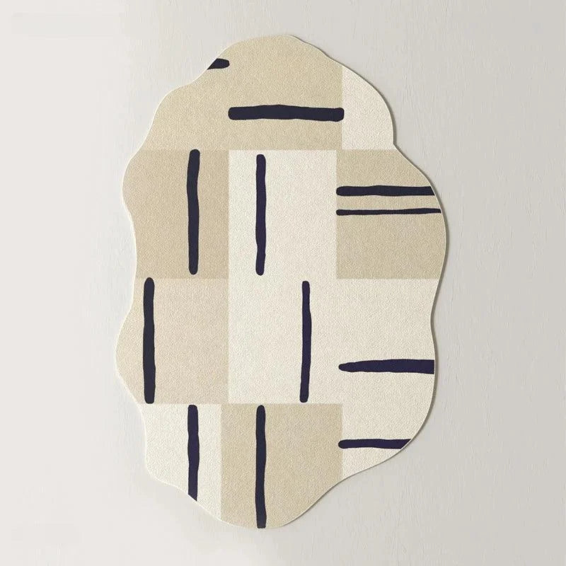 Tapete Irregular Antiderrapante para Sala e Quarto com Design Moderno