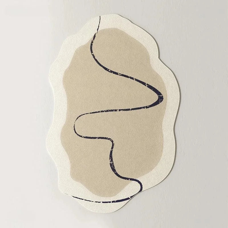 Tapete Irregular Antiderrapante para Sala e Quarto com Design Moderno