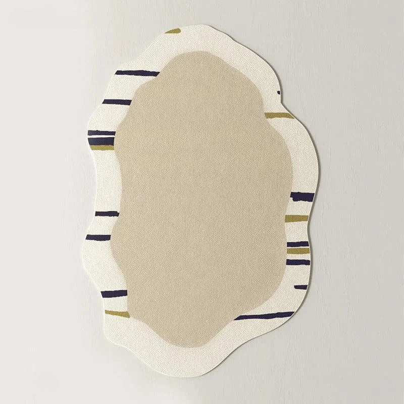 Tapete Irregular Antiderrapante para Sala e Quarto com Design Moderno