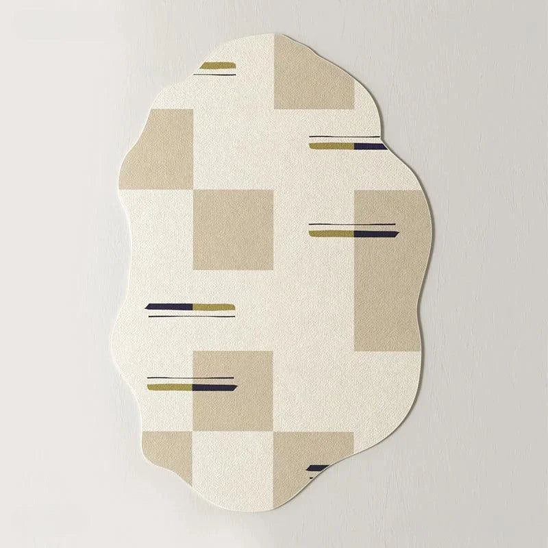 Tapete Irregular Antiderrapante para Sala e Quarto com Design Moderno