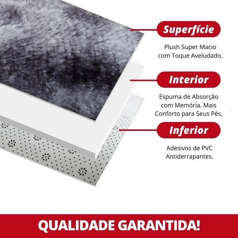 Tapete Liso Soft Felpudo Vermelho Mescla