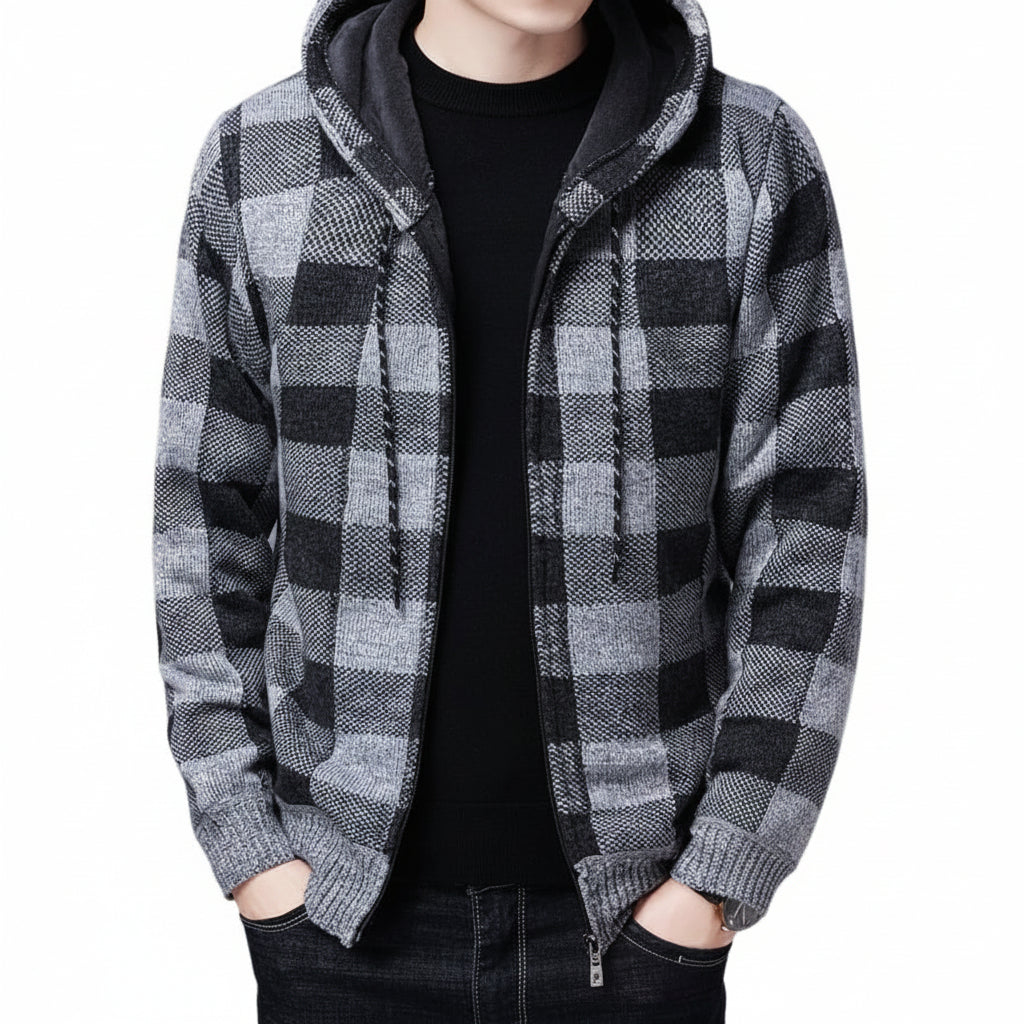 Blusa Masculina Com Capuz Flanelada Cinza / P 979