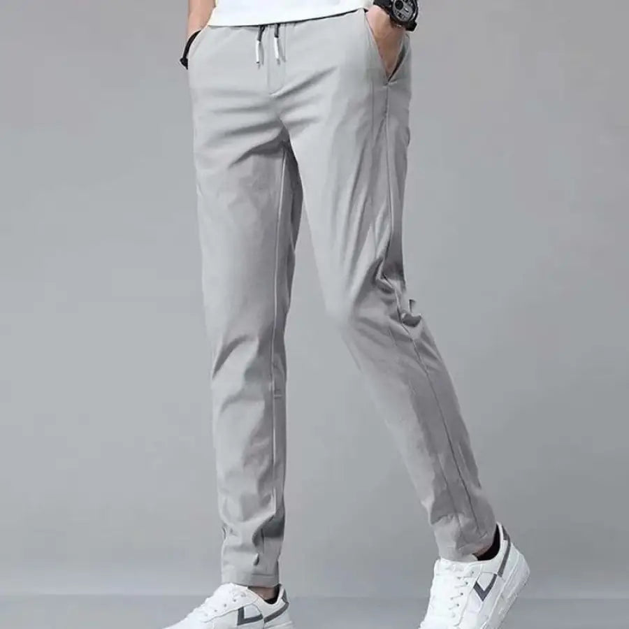 Calça Masculina Comfort Flex Slim C/ Cordão Cinza Claro / 38 1004