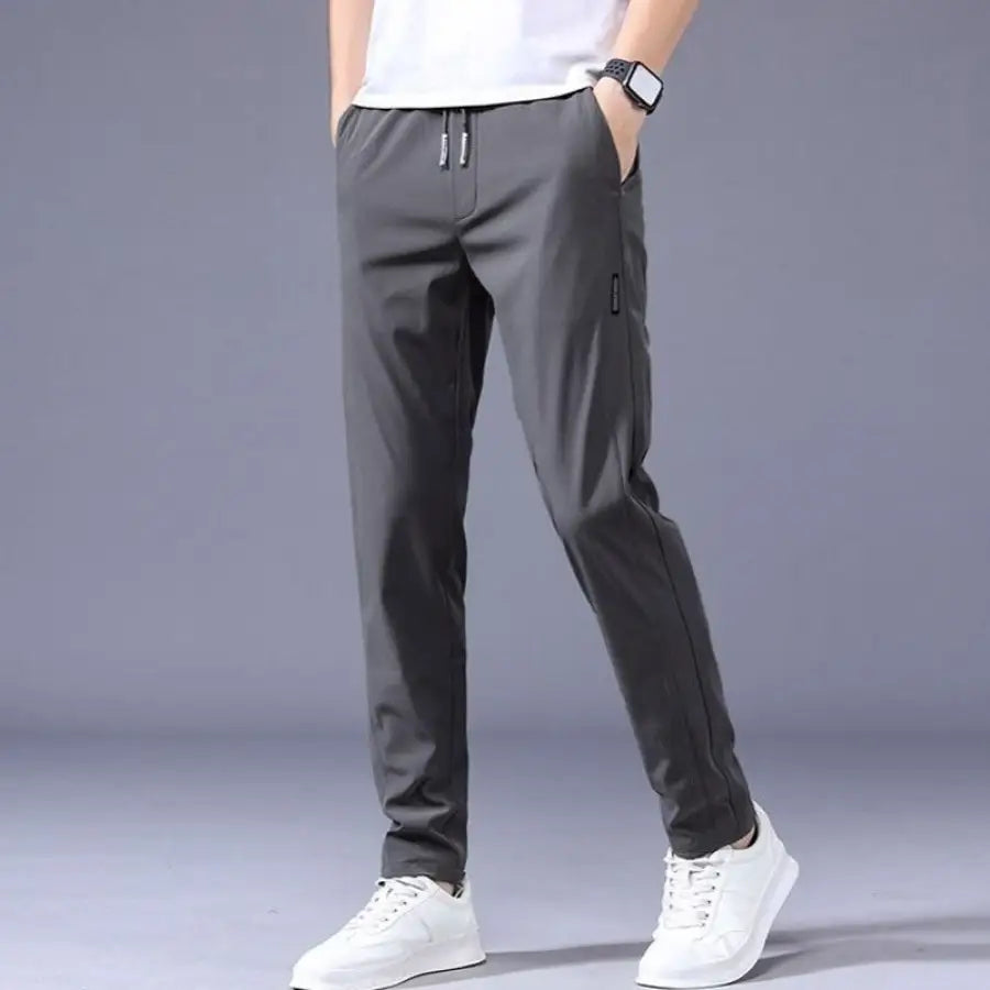 Calça Masculina Comfort Flex Slim C/ Cordão Cinza Escuro / 38 1004