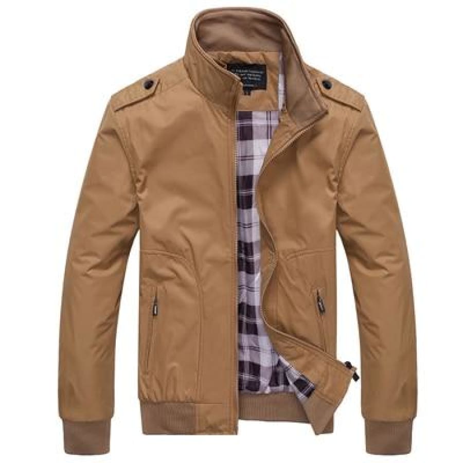Jaqueta Casual Forro Xadrez Bomber Bege / P 686