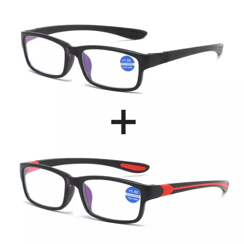 Óculos Inteligente Anti Luz Azul - Compre 01 Leve 02 Adaptável A Todos Os Graus / Vermelho + Preto