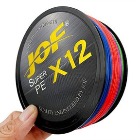 Linha de Pesca JOF Multifilamento X12 Fios Trançados 100/300/500mt