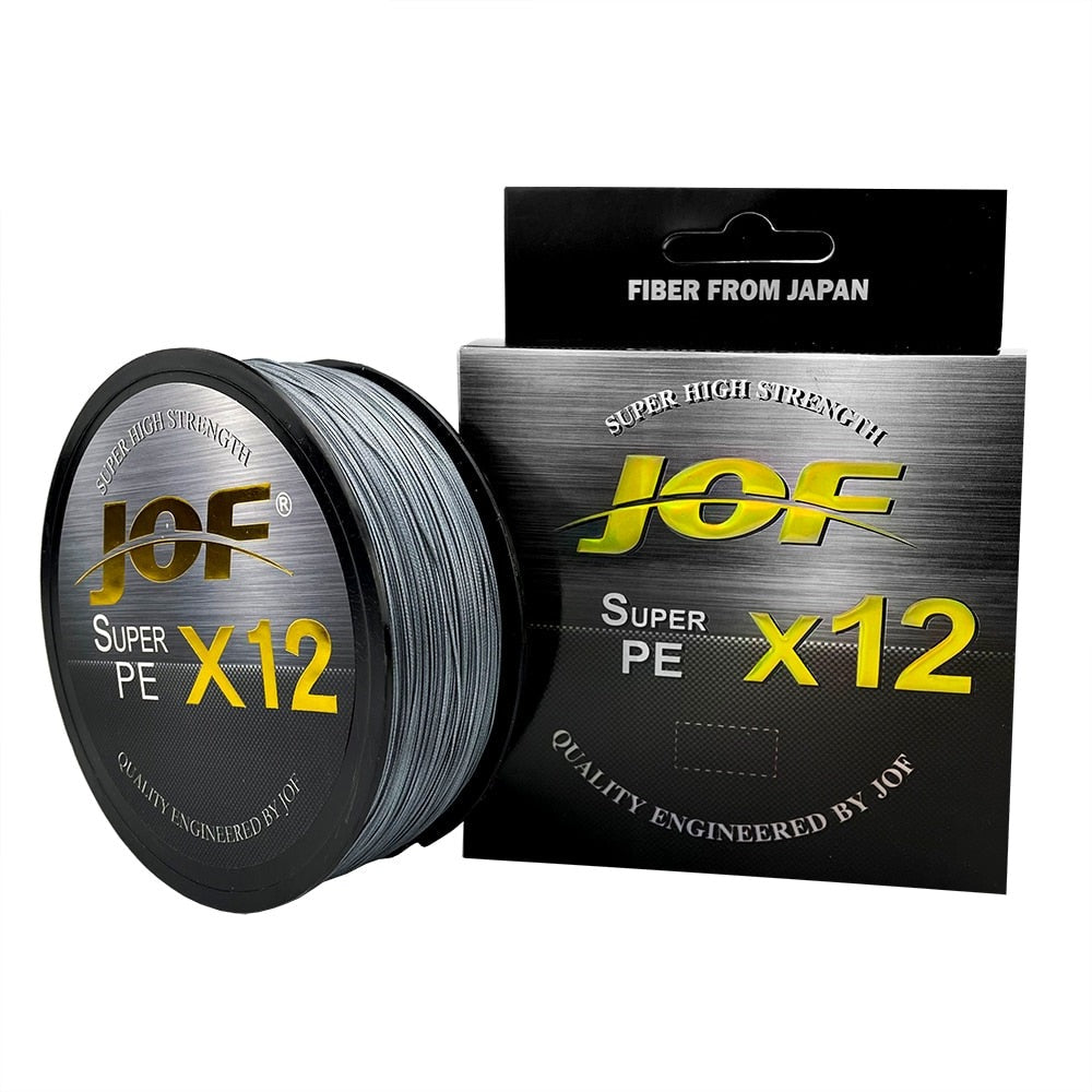 Linha de Pesca JOF Multifilamento X12 Fios Trançados 100/300/500mt