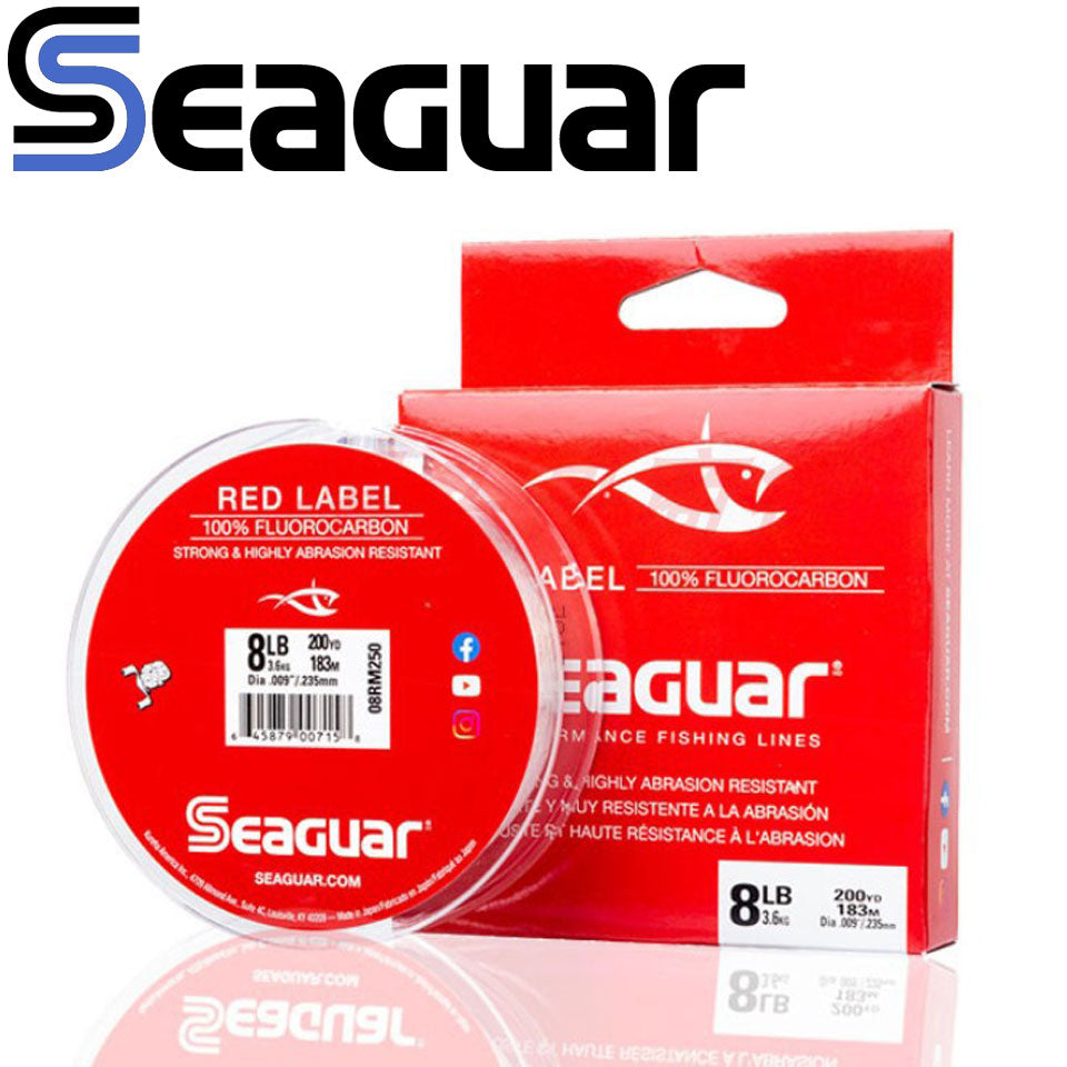 Linha de Pesca Monofilamento SEAGUAR RED LABEL 6LB-12LB Original Fluorcarbono 6LB-12LB 183m