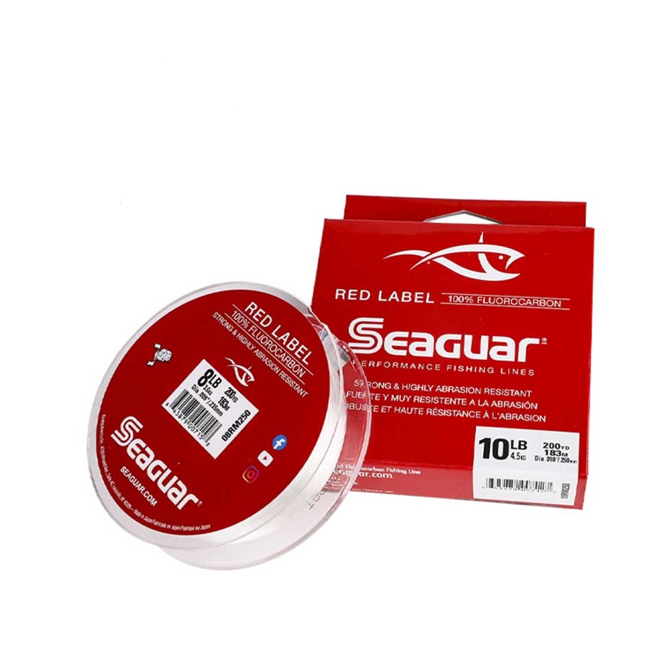 Linha de Pesca Monofilamento SEAGUAR RED LABEL 6LB-12LB Original Fluorcarbono 6LB-12LB 183m