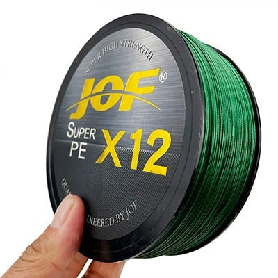 Linha de Pesca JOF Multifilamento X12 Fios Trançados 100/300/500mt