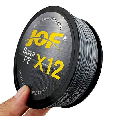 Linha de Pesca JOF Multifilamento X12 Fios Trançados 100/300/500mt