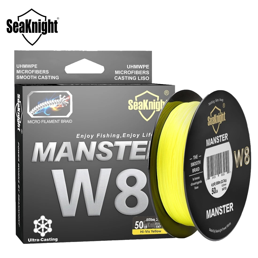 Linha de Pesca SeaKnight Brand W8 Multifilamento X8 Fios Trançados 150/300/500m  15-100LB