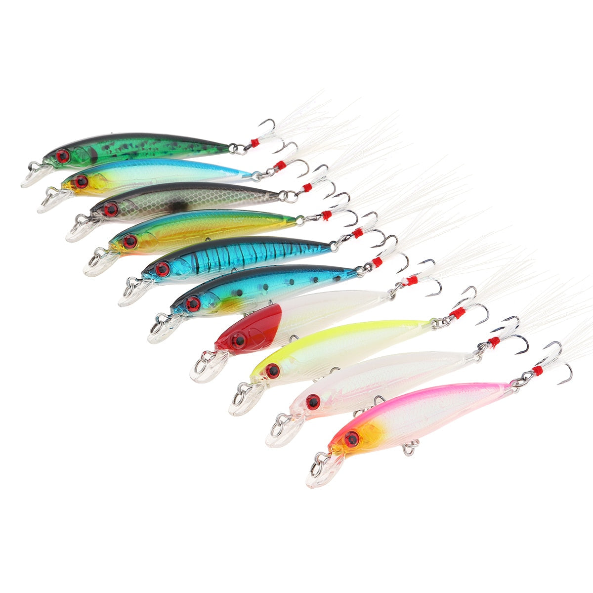 Kit Com 10pcs Iscas Artificiais Weihefishing de Meia Água  9cm 8g