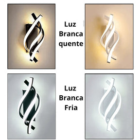 Arandela de Parede LED com Design Espiral e Estilo Moderno