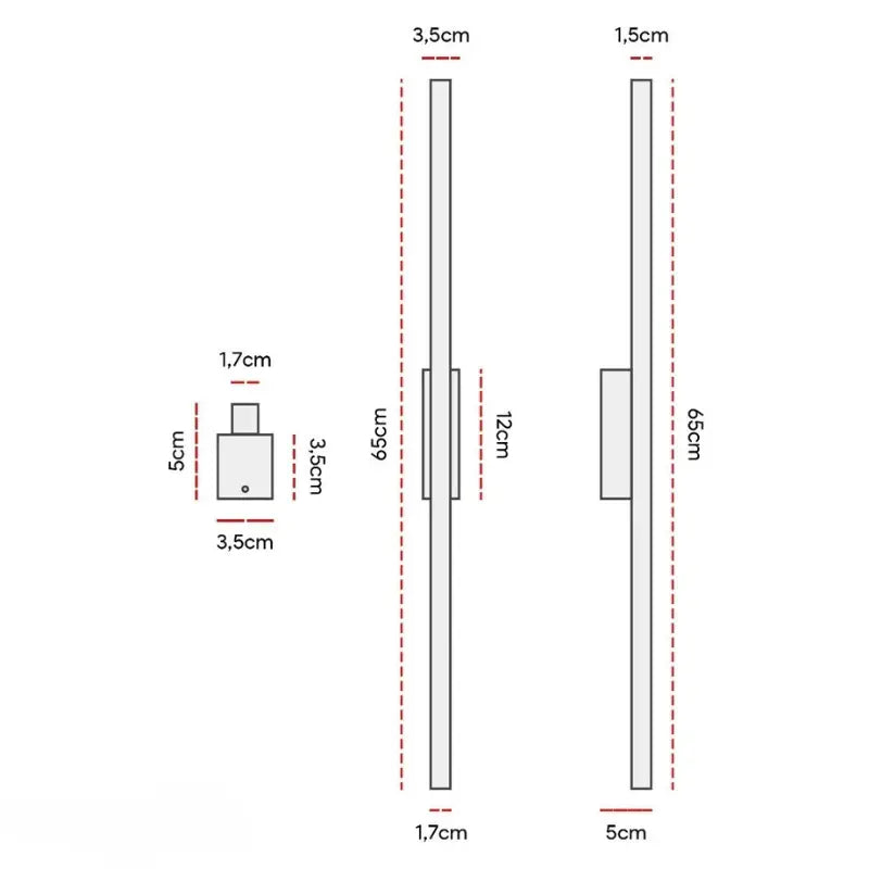 Arandela de Parede LED Preta com Design Minimalista