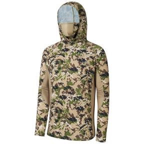 Camisa de Pesca Bassdash Camo UV50+ com Capuz e Máscara