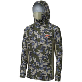 Camisa de Pesca Bassdash Camo UV50+ com Capuz e Máscara