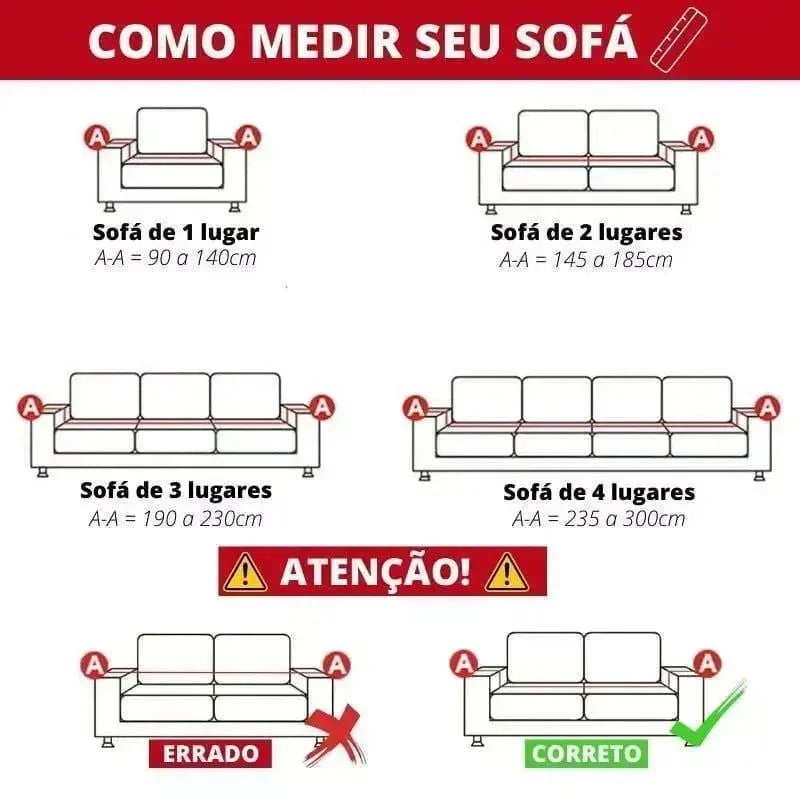 Capa de Sofá Premium em Chenille com Design Moderno Cinza