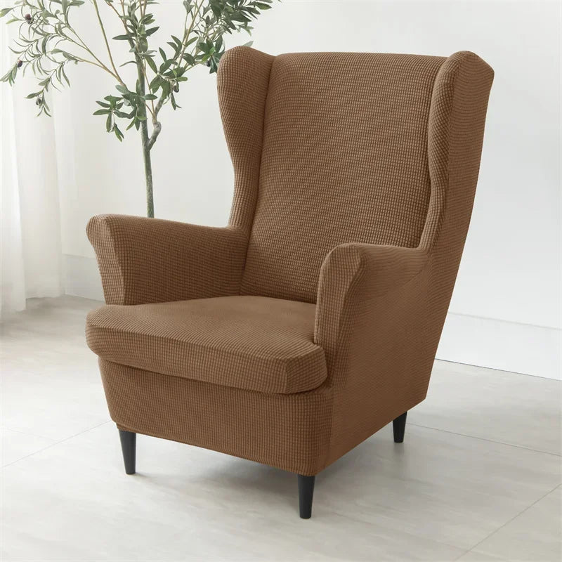 Capa de Poltrona Wingback Chair Jacquard  2 peças