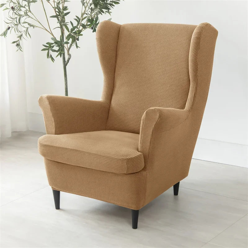 Capa de Poltrona Wingback Chair Jacquard  2 peças