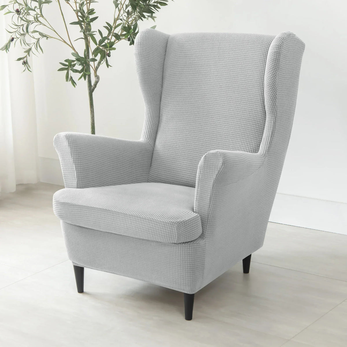 Capa de Poltrona Wingback Chair Jacquard  2 peças