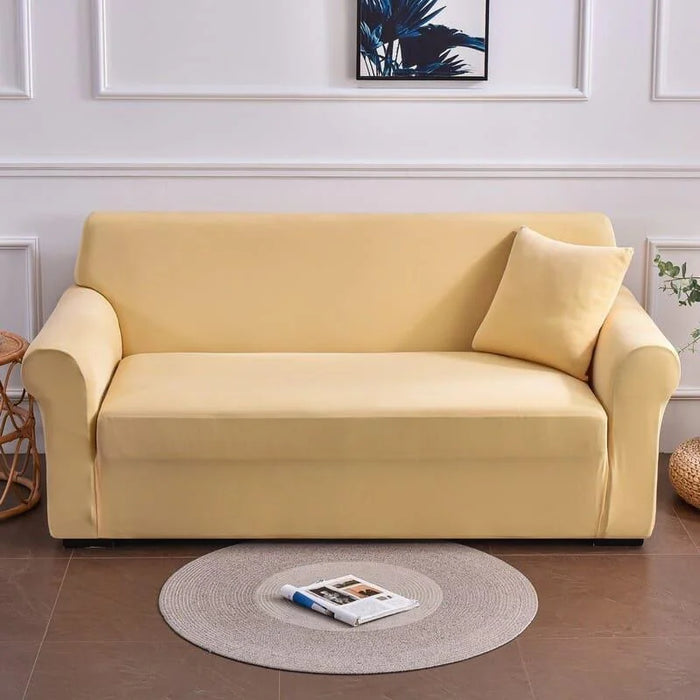 Capa de Sofá Stretch Ajustável Lisa Creme