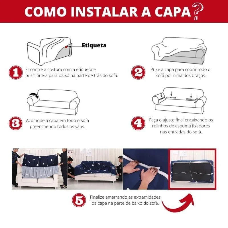 Capa De Sofá Stretch Lisa Branco