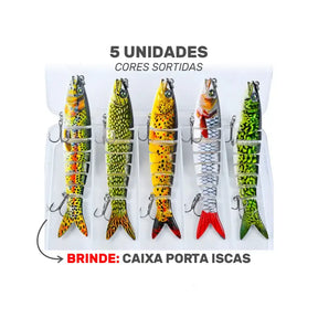 Isca Artificial Nadadora - De Pesca Realista Cinco Unidades + Brinde Piracema