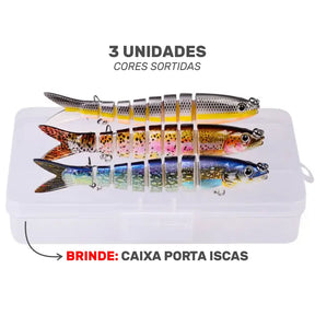 Isca Artificial Nadadora - De Pesca Realista Três Unidades + Brinde Piracema