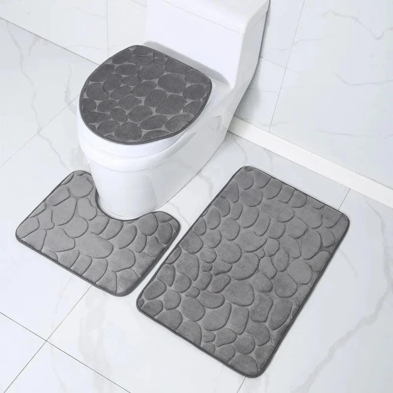 Kit de Tapetes 3 Peças Antiderrapantes e Absorventes