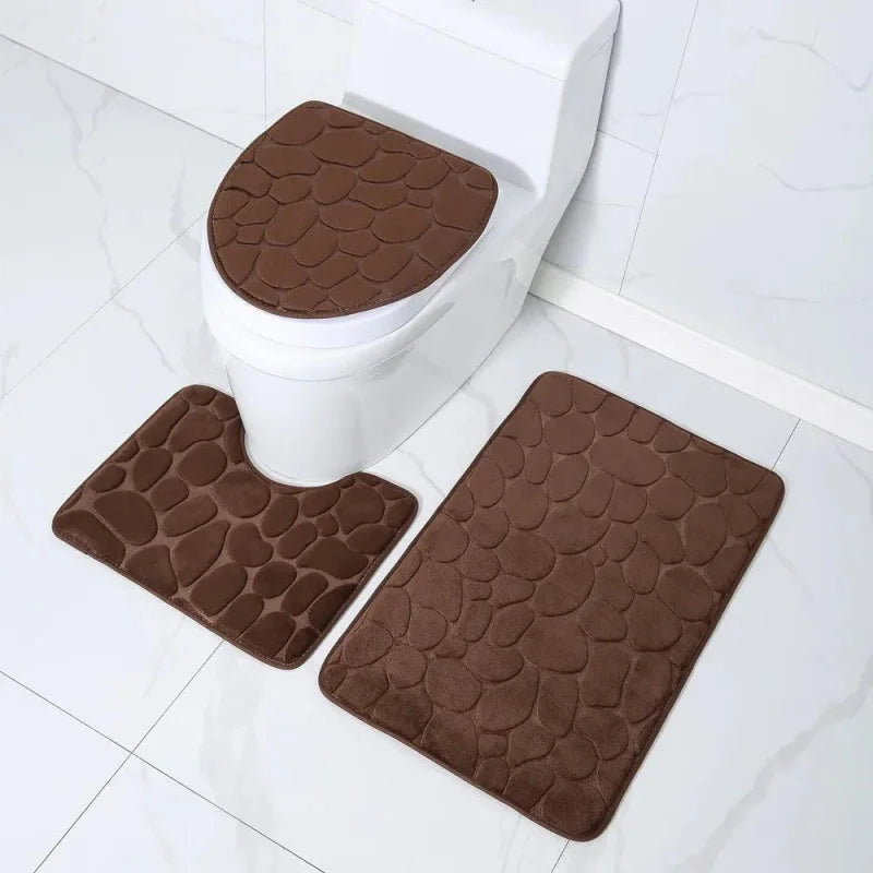 Kit de Tapetes 3 Peças Antiderrapantes e Absorventes
