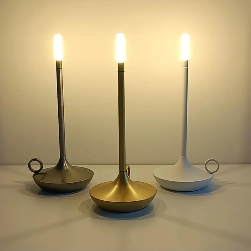 Luminária de Mesa Estilo Vela Recarregável Sem Fio