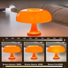 Luminária de Mesa LED com Design Moderno em Forma de Cogumelo