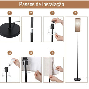 Luminária de Piso com Design Minimalista e Luz Regulável