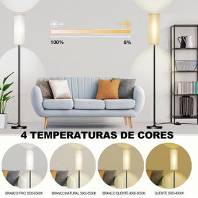 Luminária de Piso com Design Minimalista e Luz Regulável