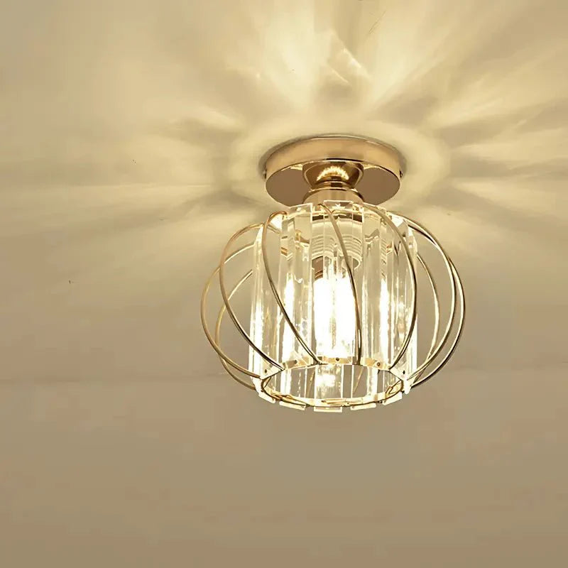 Luminária de Teto Decorativa com Cúpula de Vidro e Design Luxuoso