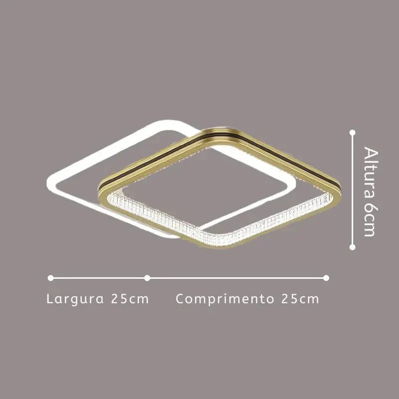 Luminária de Teto Moderna para Instalação de Sobrepor com Design Contemporâneo