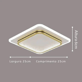 Luminária de Teto Moderna para Instalação de Sobrepor com Design Contemporâneo