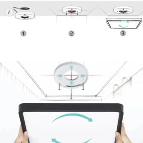 Luminária de Teto Quadrada LED com Ajuste de Intensidade via Controle Remoto