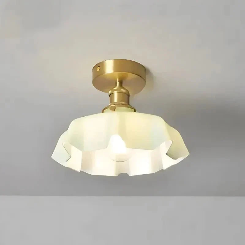 Luminária de Teto Sobrepor com Design Retrô e Cúpula de Vidro