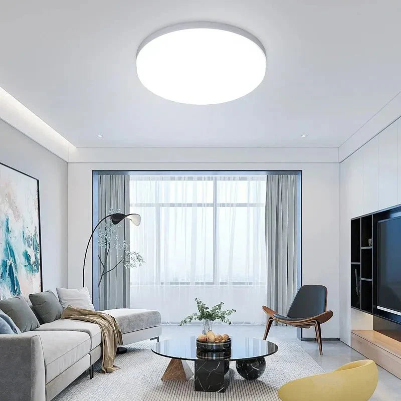 Luminária de Teto Sobrepor LED Branco com Design Minimalista